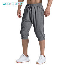 WOLFONROAD Elastic Waist Men's Casual Cargo Shorts 3/4 Jogger Capri Shorts Gym Workout Running Shorts Outdoor Fitness Shorts Boy 2024 - buy cheap