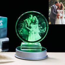 Presente de casamento personalizado e gravado a laser, lembrança, presente de noivado, cristal, criativo, personalizado, presente de aniversário 2024 - compre barato