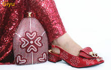 Doershow festa nigeriano sapato vermelho e bolsa conjuntos italianos sapatos e bolsas conjunto para festa africano sapatos de harmonização e bolsas! SLP1-5 2024 - compre barato