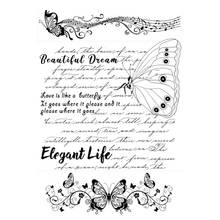 Selos claro com borboleta/vida elegante para scrapbooking diy, para fazer cartão, selos de silicone, material de decoração divertido 2024 - compre barato