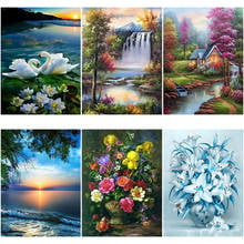 DIY 5D Diamond Painting Flower Full Round Drill Mosaic Diamond Embroidery Landscape Waterfall Cross Stitch Wall Art Home Decor 2024 - buy cheap