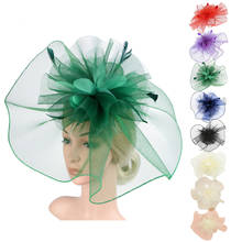 Fascinator Hat Flower Feather Mesh Kentucky Tea Party Hairband for Women Flower Headdress Mesh Veil Top Hat Z0126 2024 - buy cheap