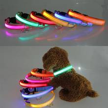 Nylon LED Pet Dog Collar USB Charging Dog Safety Night Light Anti-Lost/ Car Accident Avoid Luminous Collar For Pet Accessories 2024 - buy cheap