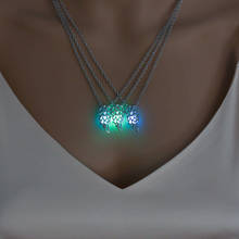 2020 Fashion Luminous Hollow Leaves Pendant Necklace Glow in the Dark Vintage Necklace Glowing Long Chain Jewelry for Women 2024 - buy cheap