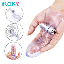 IKOKY Finger Sleeve Vibrator G Spot Massage Clit Stimulate Female Masturbator Sex Toys For Women Lesbian Orgasm Adult Products 2024 - buy cheap