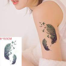 Pegatina de tatuaje temporal a prueba de agua, pluma, golondrina, ganso salvaje, arte corporal sexy, tatuaje Flash, tatuaje falso para hombres y mujeres 2024 - compra barato