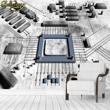 Beibehand-papel de parede personalizado 3d, tecnologia de papel de parede, cpu, computador, placa de circuito, murais grandes 2024 - compre barato