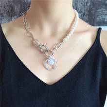 2019 Hip Hop Silver color Chain Imitation Irregular Pearls Chain Metal Bead Fashion Statement Necklace for Women Jewelry bijoux 2024 - buy cheap