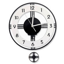 Настенные часы в современном стиле для гостиной, домашний декор, часы с маятником, бесшумные, без тикания, настенные часы, минималистичный художественный Декор 2024 - купить недорого