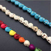 12*12mm Skull Turquoises Stone Beads Loose Spacer Beads For DIY Bracelet Jewelry Making Component 33 psc/lot 2024 - buy cheap
