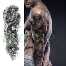 Waterproof Temporary Tattoo Sticker monster angel fighting pocket watch lotus full arm fake tatto flash tatoo for men women girl 2024 - buy cheap