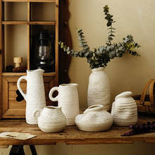 Керамическая ваза для цветов в простом скандинавском стиле, современсветильник шная ваза для сухих цветов, домашняя мягкая декоративные вазы 2024 - купить недорого