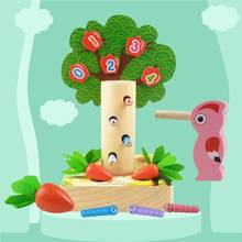 Montessori Educational Toys Wooden Woodpecker Catch The Worms Game For Toddlers Girls And Boys Magnetic Wooden Toys Kids Gifts 2024 - buy cheap