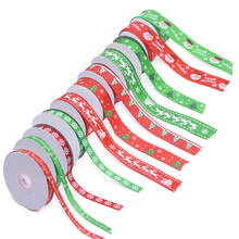 10/25 yardas serie de Navidad cintas de satén de grogrén cintas de seda de Navidad hecho a mano lazo artesanal cinta de regalo suministros de envoltura 2024 - compra barato