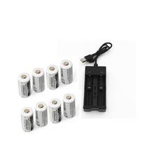 Batería de litio recargable CR123A, 8 Uds., 3,7 v, 2200mAh, 1 ud., cargador dedicado 18650 14500 16340 2024 - compra barato
