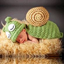 Детская шапка для новорожденных, реквизит для фотосессии с милой улиткой, вязанный крючком вязанный реквизит с накидкой, головные уборы, аксессуары для фотографирования новорожденных 2024 - купить недорого