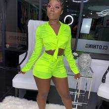 BKLD Women Set 2019 Autumn New Long Sleeve Shirts Crop Tops Women Two Piece Shorts Set Sexy Bodycon Clubwear Ladies Tracksuit 2024 - buy cheap