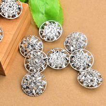 5pcs Exquisite round button 3cm white horse eye glass rhinestone flower brooch DIY decorations clothing shoe bag Accessories 2024 - buy cheap