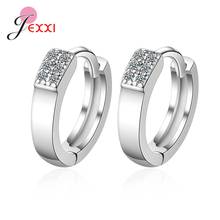 New Classic Style 925 Sterling Silver Hoop Earrings Small Shiny Cubic Zirrconia Paved Ear Hoops For Women/Lady Jewelry Gifts 2024 - buy cheap