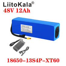 LiitoKala-batería de iones de litio para bicicleta eléctrica, kit de conversión bafang de 18650 W, enchufe XT60, cargador de 1000 V, 48V, 12Ah, 54,6 2024 - compra barato