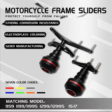 Motocicleta cnc de alumínio caindo proteção quadro sliders bater protector para panigale 959 1199 1299 2024 - compre barato