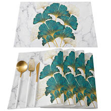 Manteles de mármol Ginkgo para mesa de comedor, accesorios de posavasos, decoración moderna para el hogar, posavasos para coche 2024 - compra barato