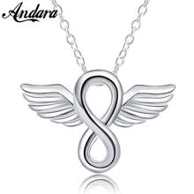 925 Серебряное ожерелье крылья Ангела любовь кулон ожерелье для женщины свадьба постепенный подарок 2024 - купить недорого