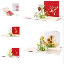 3D Pop-Up Flower Cards Flora Greeting Card for Birthday Mothers Father's Day Graduation Wedding Anniversary Thanksgiving yamaha 2024 - buy cheap
