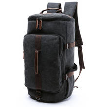 Mochila cilíndrica de gran capacidad para hombre, bolso de lona para equipaje, bandolera de viaje, impermeable, funda informal de cuero sólido CR, 2002 2024 - compra barato