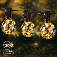 Lâmpada de led g40 globo, guirlanda 7.5/10.5m 25, lâmpadas vintage clara, festa de natal, luzes de fadas, decoração para quintal ao ar livre 2024 - compre barato