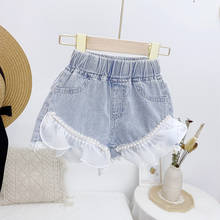 DFXD New 2020 Toddler Girl Summer Denim Shorts Pants Fashion Pearl Lace Jeans Shorts Kids Girls Clothes For 2-8Yrs Baby Shorts 2024 - buy cheap