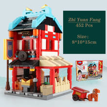 The New Mini Style Tang Dynasty Chang'an City “Zhi Yuan Fang” Building Blocks MOC Chinatown high-tech Model Bricks Toys 2024 - buy cheap