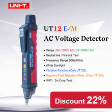 UNI-T Socket Wall AC Voltage Detector Indicator 24V-1000V Non Contact Volt Current Electric Sensor Test Pen UT12E UT12M 2024 - buy cheap