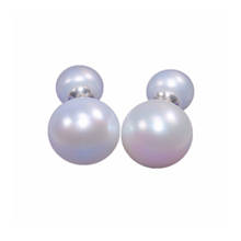2020 silver earrings Super big real Natural pearl Double pearl stud earrings fashion pearl earrings for women Free shipping 2024 - buy cheap