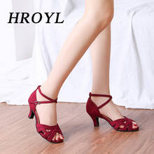 HROYL Women's Shoes For Dancing Latin Dance Shoes Woman Heel Ballroom Tango Salsa High Heels Dance Shoes Customized Dropshipping 2024 - buy cheap