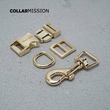 (metal buckle+Tri-Glid+D ring+metal dog clasp/set) Retailing engraved 15mm gold for DIY pet collar high quality DIY accessories 2024 - buy cheap