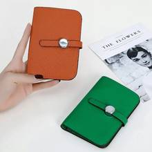 Womens Wallets And Purses Genuine Leather Fashion Hasp Standard Wallets luxury design Short money bag Button Leather Purse 2024 - buy cheap