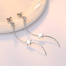 New Minimalist quality Tassel Drop Earrings Jewelry For Women Star Wave Hanging AAA Zircon Earrings pendientes 2024 - buy cheap