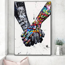 Hand By Hand Graffiti Tattoo Poster And Prints Inspiring Street Art Painting On Canvas Wall Picture For Living Room Decoration 2024 - buy cheap