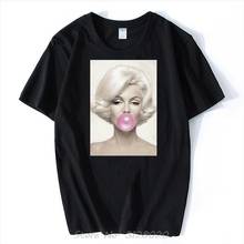 Camiseta rosa de goma de mascar para adultos, camiseta informal de Hip-Hop, Harajuku, de algodón, de Marilyn Monroe, Envío Gratis 2024 - compra barato