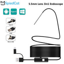TYPE C USB Mini 5.5mm 6 LED Lens Endoscope Flexible soft Cable Snake Borescope Inspection Camera for Android Smartphone PC 2024 - buy cheap