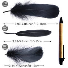 Pena natural pena de ganso preto artesanato penas para brincos diy festa evento decoração plumas de cabelo para artesanato 2024 - compre barato