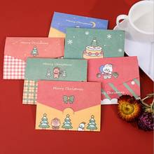 Free shipping100pcs/lot cartoon Christmas Christmas Greeting Card Blessing Greeting Envelope New Year Postcard Gift Card Party 2024 - buy cheap