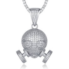 100% микро Цирконий хип-хоп сверкающее ожерелье с подвеской инопланетянин для мужчин ювелирные изделия сверкающие ожерелья оптом 2024 - купить недорого