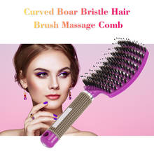 New Hair Scalp Massage Comb Hair Brush Curved Boar Bristle Hair Brush Hair Comb Hair Brush for Salon Hairdressing Styling Tools 2024 - buy cheap