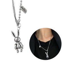 Hot Fashion Vintage Lovely Bunny Pendant Necklace Hip-hop Rock Mechanical Rabbit Necklace for Men and Women Jewelry 2024 - buy cheap