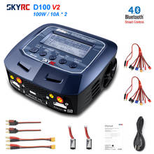 SKYRC-cargador inteligente D100 V2, 2x100W, con Bluetooth, para batería Lipo LiFe Lilon LiHV NiMH NiCd PB 2024 - compra barato