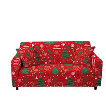 Christmas Stretch Slipcover Elastic Sofa Cover for Living Room Santa Claus Candy Sock Patterns  Sectional Couch Cover 2024 - buy cheap