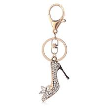 Creative High Heel Shoes Pendants Keychain Rhinestone Crystal Gold Color Purse Car Key Chain Bag Decorative Keyrings 2024 - buy cheap