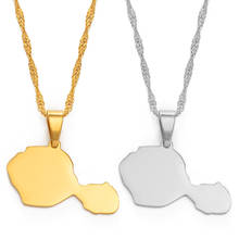 Anniyo Tahiti Map Pendant Necklaces for Women Girls Gold Color/Silver Color French Polynesia Jewelry Gifts #166421 2024 - buy cheap